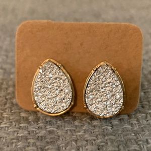 TEARDROP SILVER RHINESTONE EARRINGS*BUNDLE*